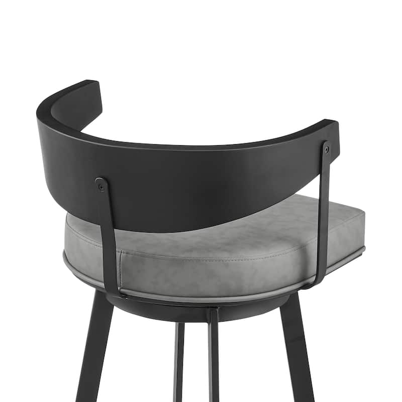 Lacey Mid-Century Swivel Bar Stool, Upholstered Counter Height Chair with Iron Frame