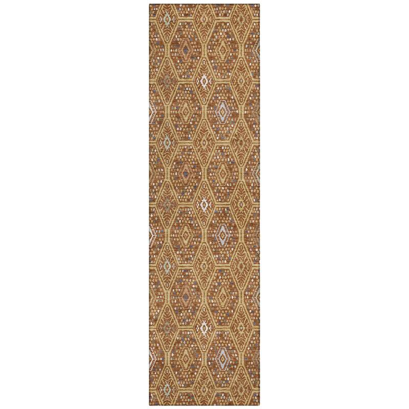 Machine Washable Indoor/ Outdoor Modern Hexi Chantille Rug