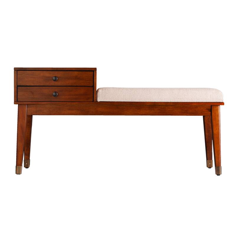 SEI Furniture Morgenstern Midcentury Modern Upholstered Storage Bench