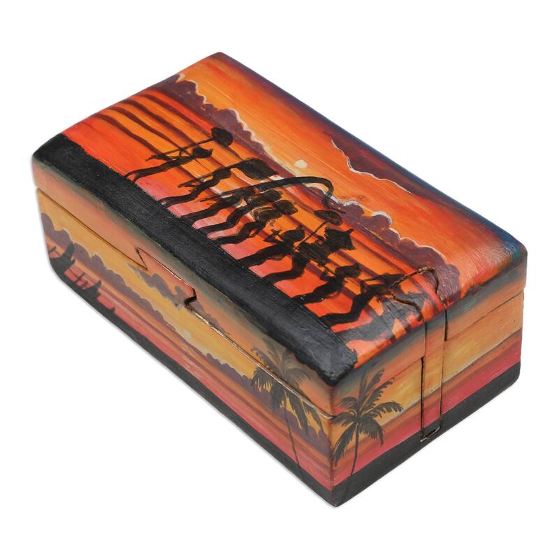Novica Handmade Melasti Sunrise Wood Decorative Box