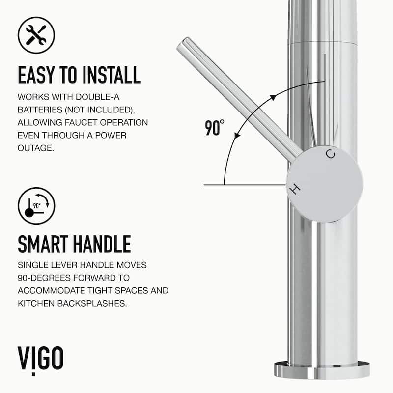 VIGO Greenwich 18" H Single Handle Pull-Down Sprayer Kitchen Faucet with Touchless Sensor