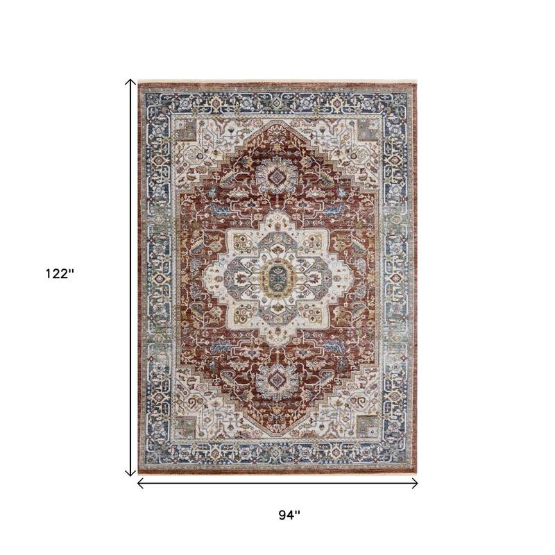 HomeRoots Medallion Modern Rectangle Area Rug - 8' X 10'