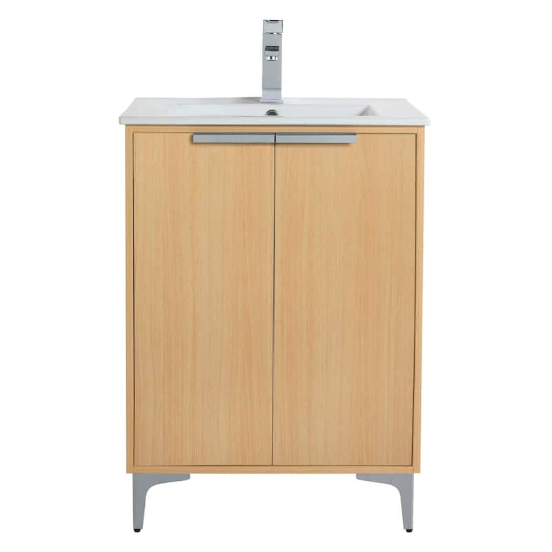 Fine Fixtures Wilmington Bathroom Vanity with White Ceramic Sink.