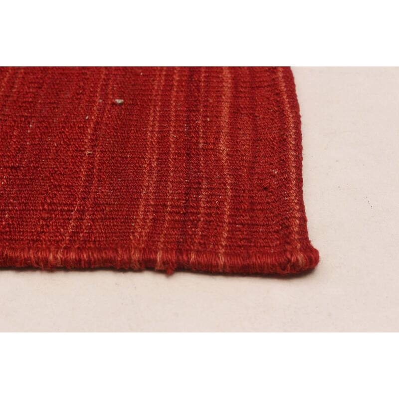 ECARPETGALLERY Flat-Weave Ankara FW Red Wool Kilim - 7'4 x 9'11