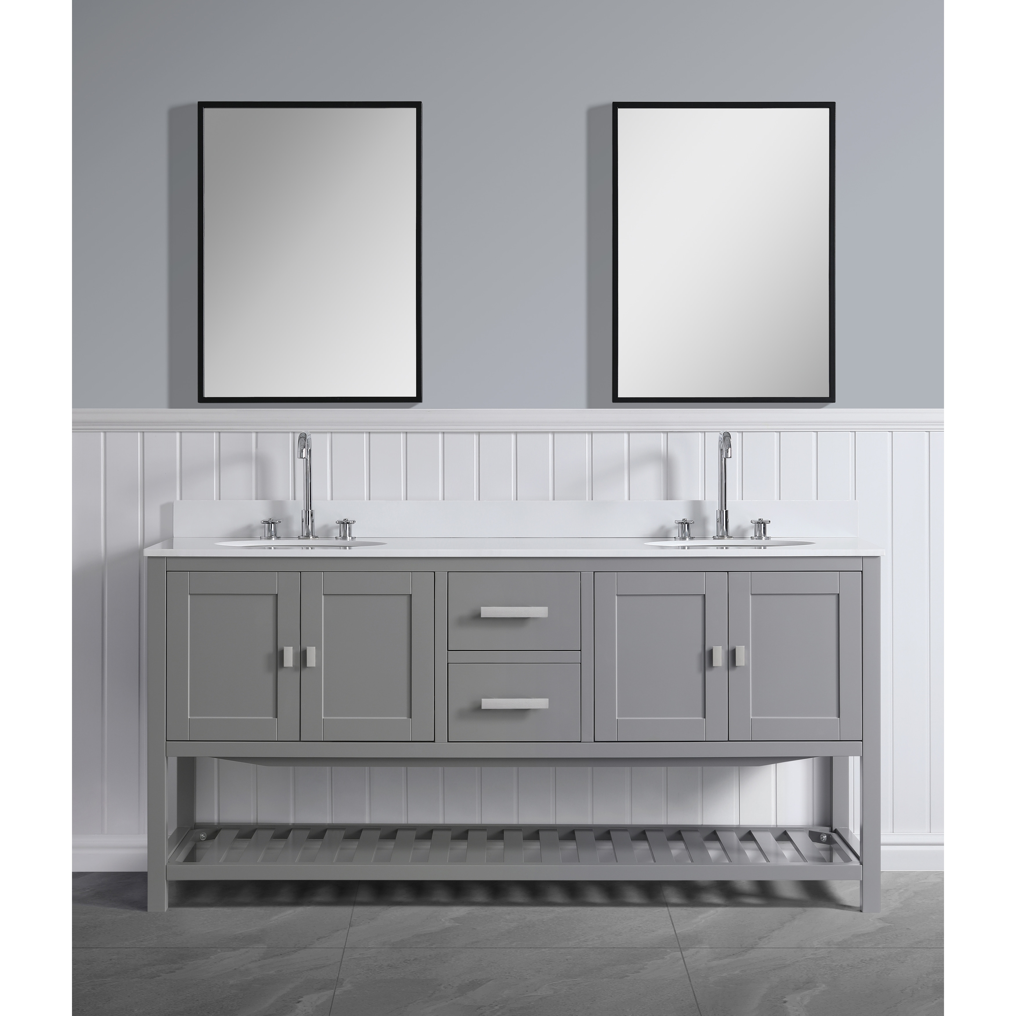 Monaco 72" Double Sink Vanity Base Only