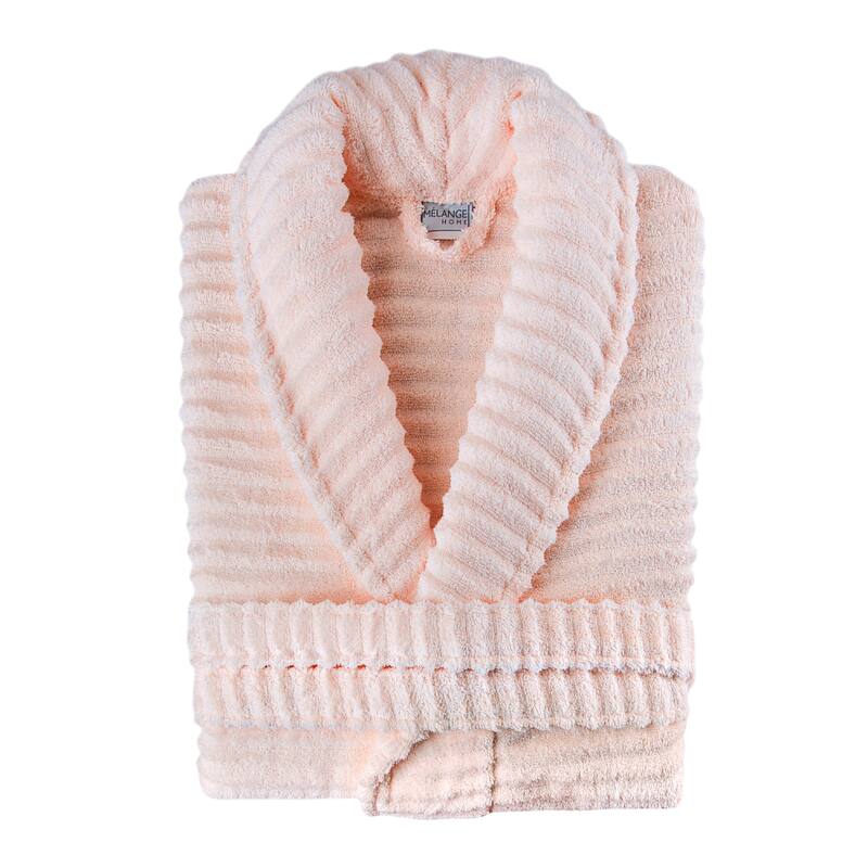 Ribbed Zero Twist Turkish Cotton Unisex Bathrobe