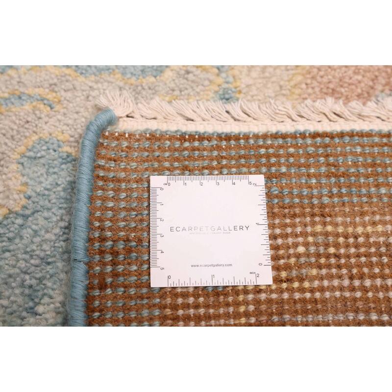 ECARPETGALLERY Hand-knotted Modern Oushak Sky Blue Wool Rug - 9'1 x 12'3