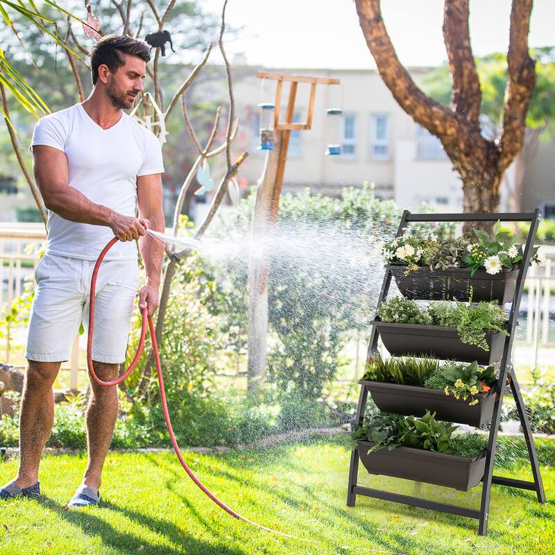 Costway 2PCS 4 FT 4-Tier Vertical Raised Garden Bed Elevated Planter - See Details