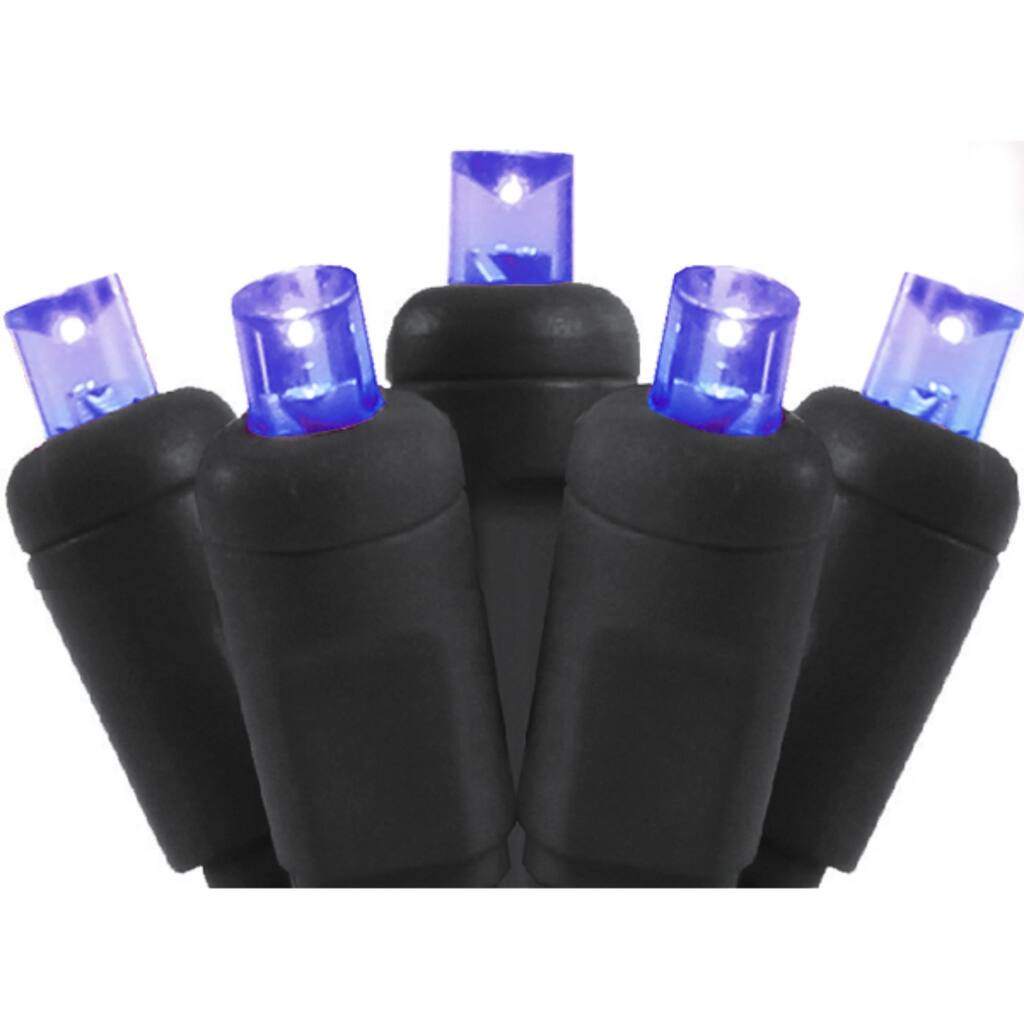LED Wide Angle Christmas String Lights - Purple - 25.17 ft Black Wire - 50ct