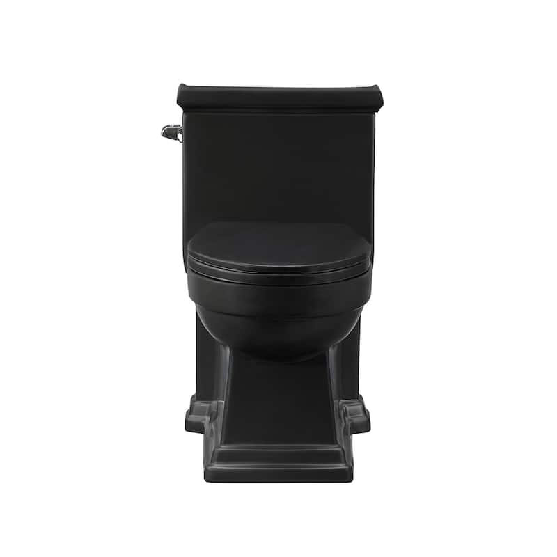 Lausanne One-Piece Elongated Toilet Left Side Flush Handle 1.28 Gpf In Matte Black - 28.4" x 16.75" 28.65" - 28.4" x 16.75" 28.65" - Black