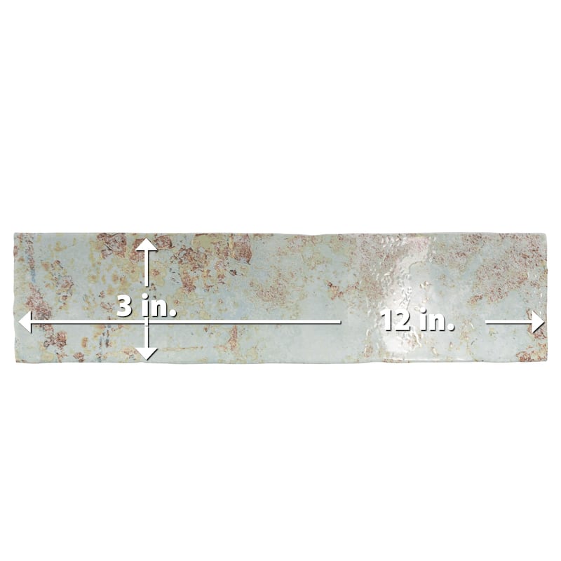 Merola Tile Biarritz Green 3" x 12" Ceramic Wall Tile