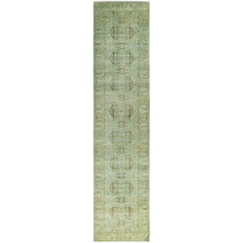 Overdyed One-of-a-Kind Hand-Knotted Area Rug - Green - 2' 8" x 11' 5"