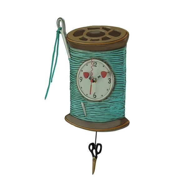 Allen Designs Needle and Thread Pendulum Wall Clock - 16 X 8.5 X 1.5 inches