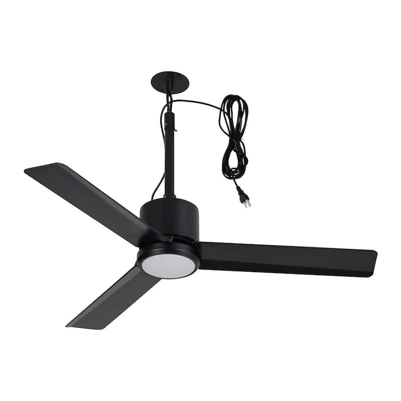 42" Indoor/Outdoor Black Plug-In Ceiling Fan with LED Light