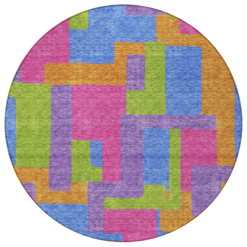 HomeRoots Abstract Transitional Rectangle Outdoor Rug