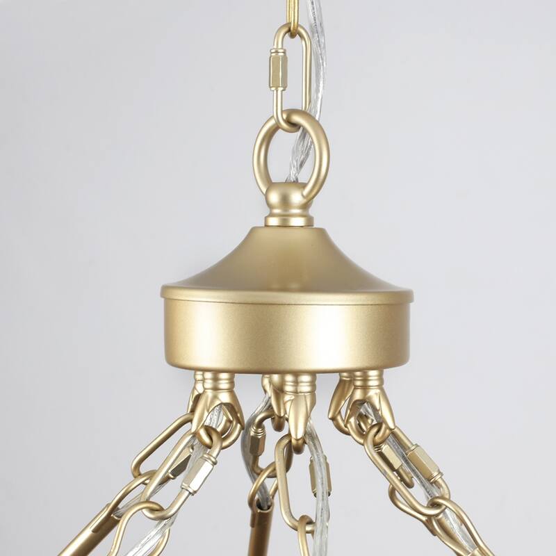 Vyolette 60 in. 30-Light Extra Large Farmhouse Round Wagon Wheel Chandelier, Classic Dining Room Living Room Chandelier