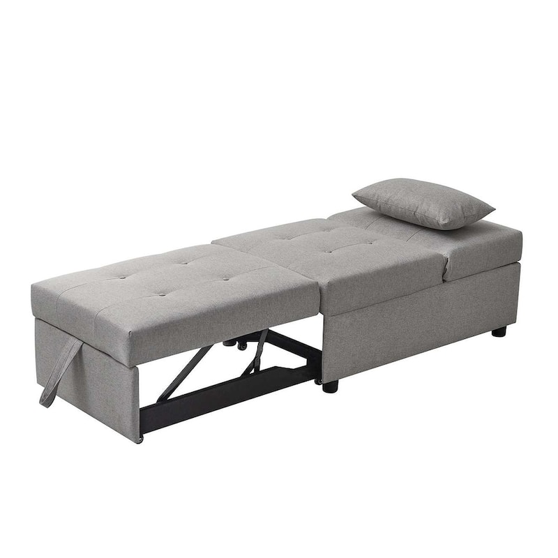 Michelle Convertible Ottoman Bed (Light Grey)