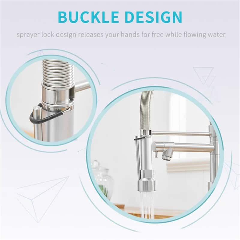 Commercial Pull Down Kitchen Sink Faucet With Sprayer Single Hole Kitchen Sink Faucets Brushed Nickel One Handle Modern Taps