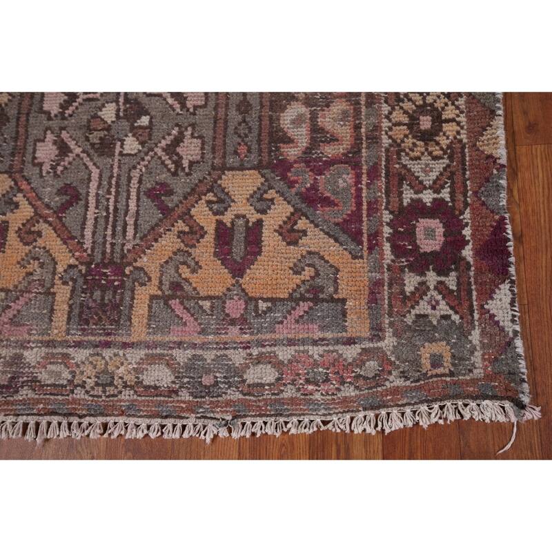 Distressed Bakhtiari Persian Runner Rug Handmade Wool Carpet - 3'5" x 10'0"