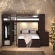 preview thumbnail 31 of 43, Full Loft Bed with a Stand-alone bed, Shelves, Desk and Wardrobe, White Espresso