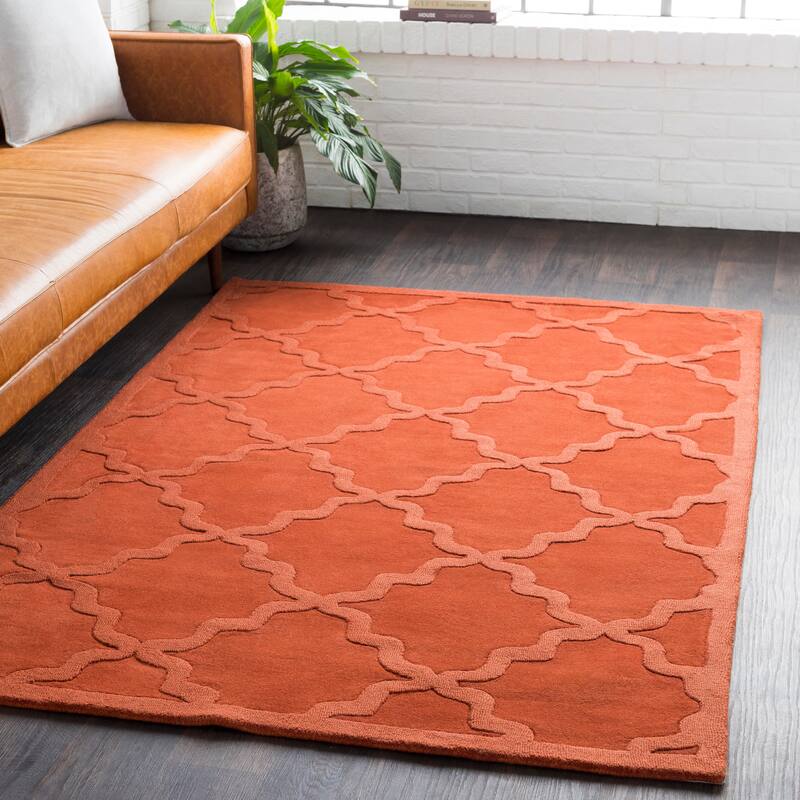 Hand-Tufted Amy Tone-on-Tone Lattice Wool Area Rug