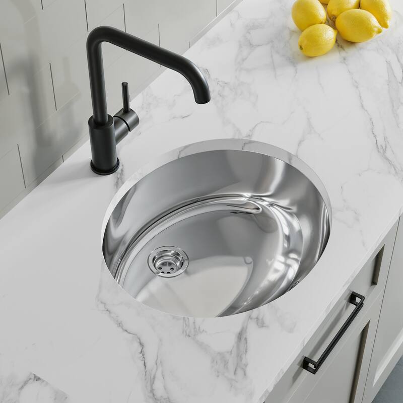 Dowell Undermount Single Bowl Stainless Steel Bathroom Sink - Oval - 19W x 16L x 7H - 19W x 16L x 7H