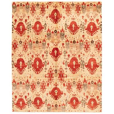ECARPETGALLERY Hand-knotted Finest Peshawar Ziegler Ivory Wool Rug - 8'1 x 9'8