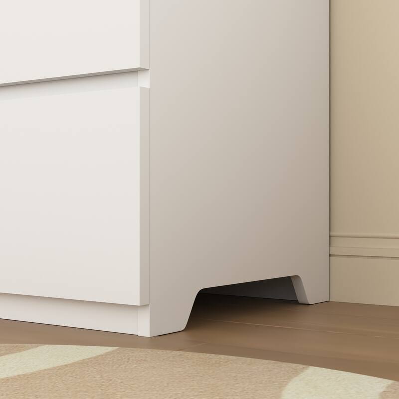 6 Drawer Storage Cabinet, Dresser, Wood Storage Tower Clothes Organizer, Wide Chest of 6 Drawers, Large Storage Space