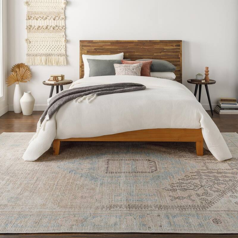 Livabliss Traditional Alanya Medallion Washable Area Rug