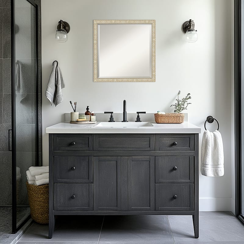 Lila Beveled Wood Framed Bathroom Vanity Wall Mirror