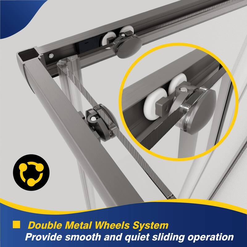 i-Homare 36 in.D x 36 in. W x 72 in. H Corner Shower Enclosure with Double Sliding Doors