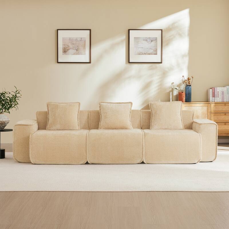 GDFStudio - Modular 3-Seater 108.66" Boneless Velvet Sofa