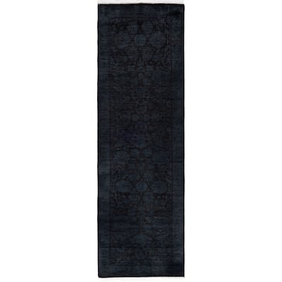 Overdyed One-of-a-Kind Hand-Knotted Area Rug - Gray - 2' 7" x 8' 4"