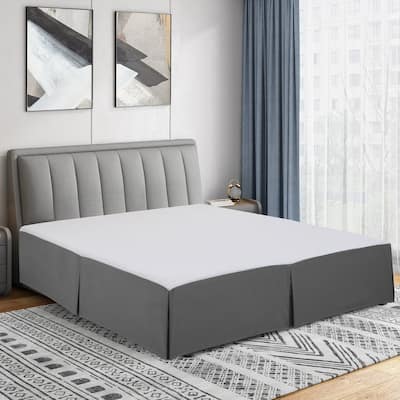 Swift Home Easy Fit Tailored Pleat Microfiber Bed Skirt with 14-inch Drop