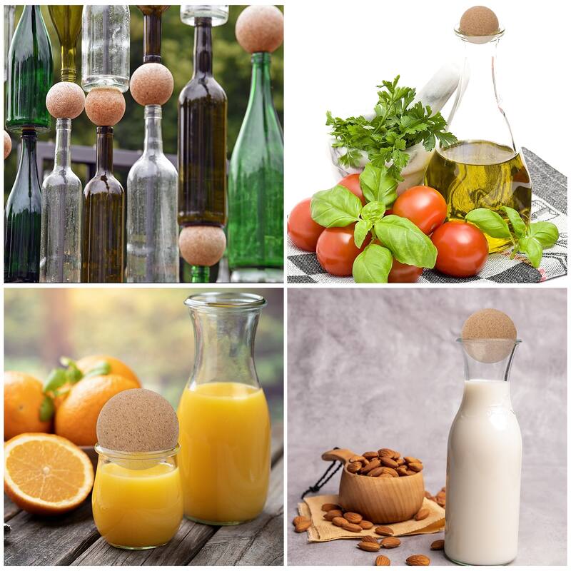 2 Pcs Wine Cork Ball, Wooden Cork Ball Stopper Cork Caps Stoppers