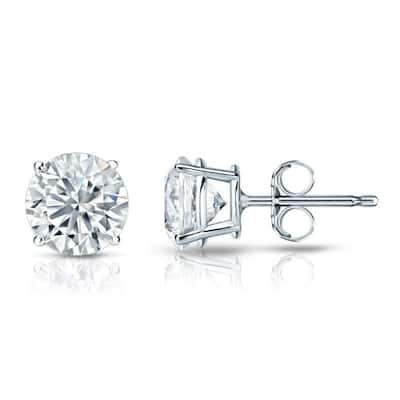 Auriya 3 3/4ctw Round Diamond Stud Earrings 18kt Gold Certified