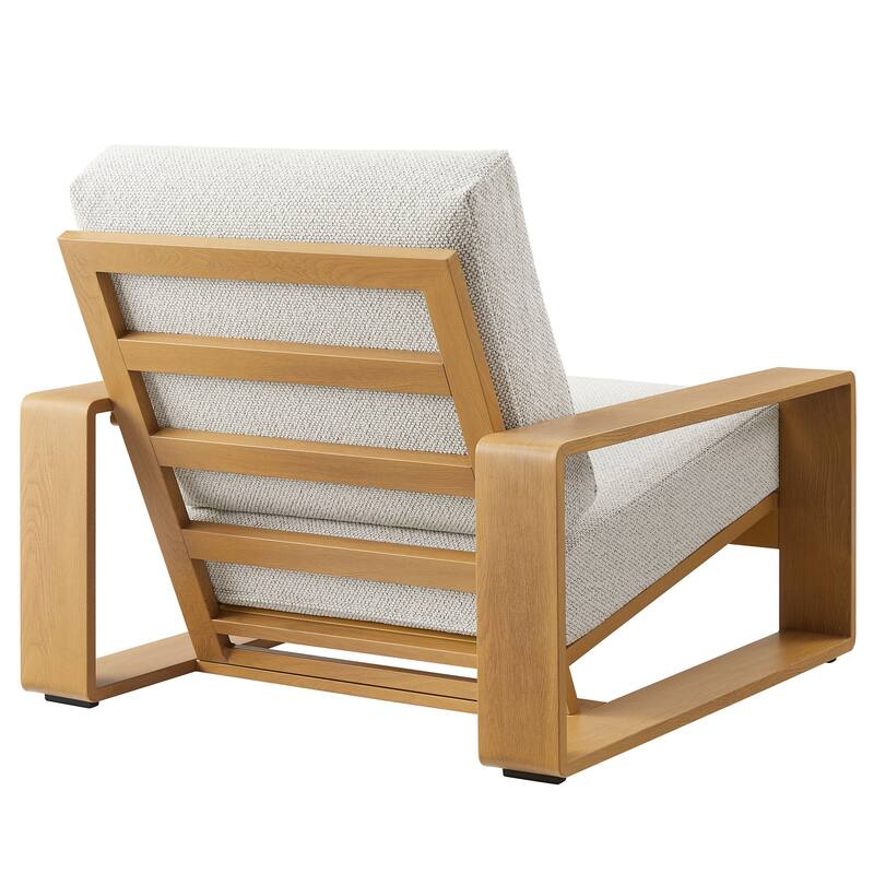 Lirienne Outdoor Patio Aluminum Faux Wood Armchairs Set of 2