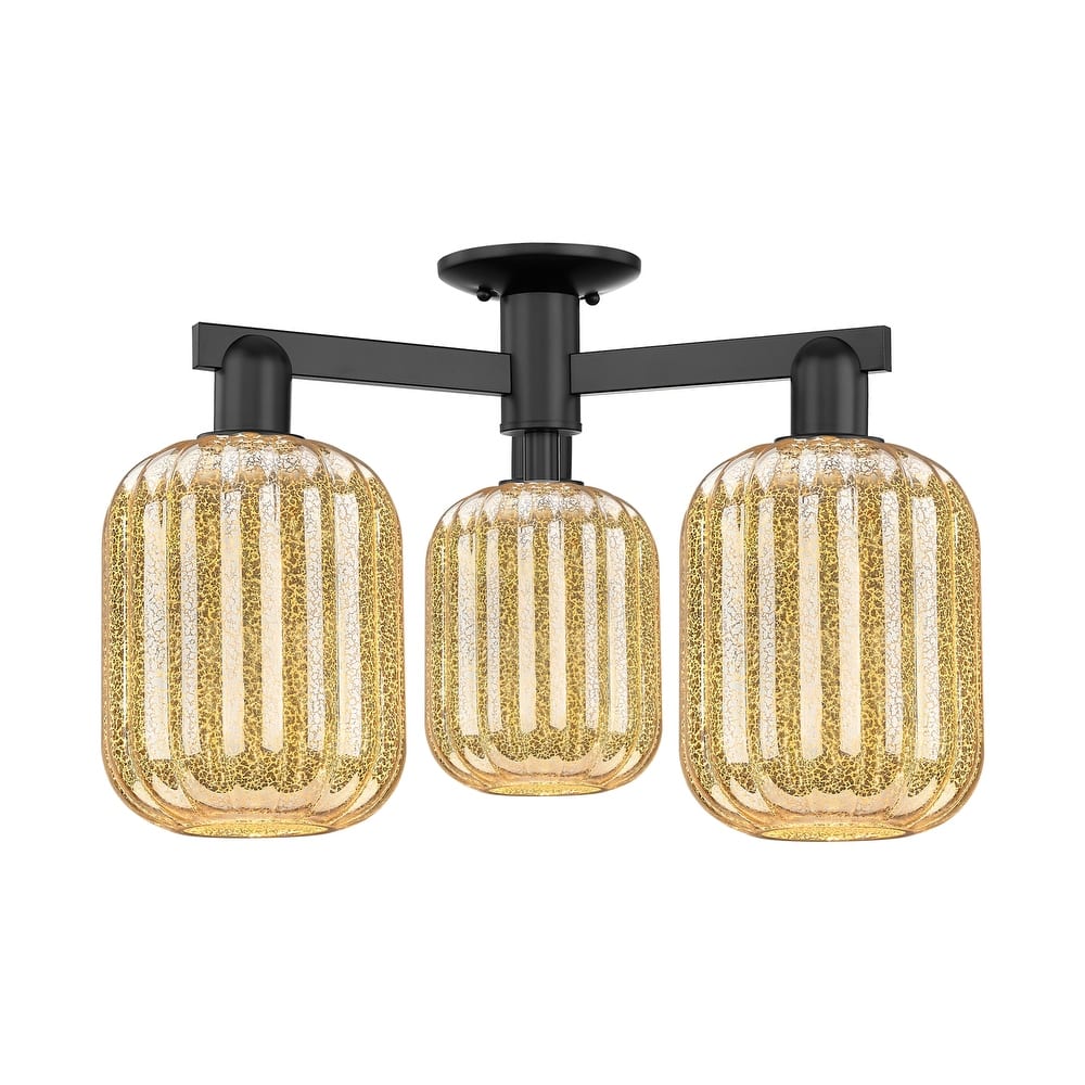 Innovations Lighting 716-3F-14-24 Preston Semi-Flush Cylinder Preston