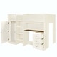 preview thumbnail 10 of 10, Wood Full Size Loft Bed with Built-in Wardrobe, Desk, Storage Shelves and Drawers