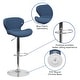 preview thumbnail 6 of 101, Contemporary Vinyl/Chrome Adjustable Curved Back Barstool - 19.25"W x 19"D x 33.75" - 42.25"H