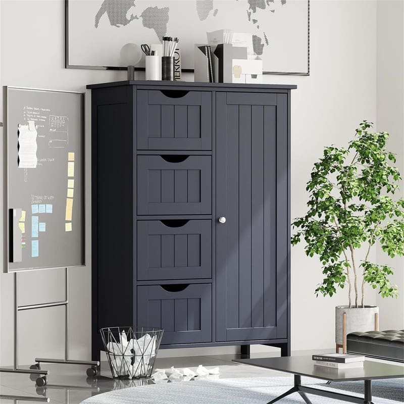 Bathroom Floor Cabinet - 11.8"D x 21.7"W x 32.5"H