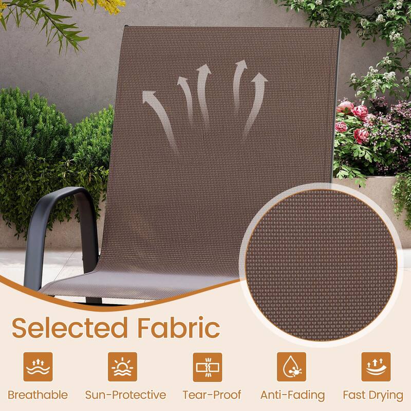 Costway 2 PCS Outdoor Bar Stools 29" Fabric Bar Height Stools with - See Details