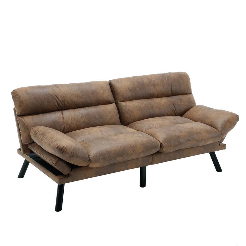 70.08" Teddy Fabric 2-Seater Loveseat Sofa with Thick Cushions, Metal Legs, and 600LB Weight Capacity