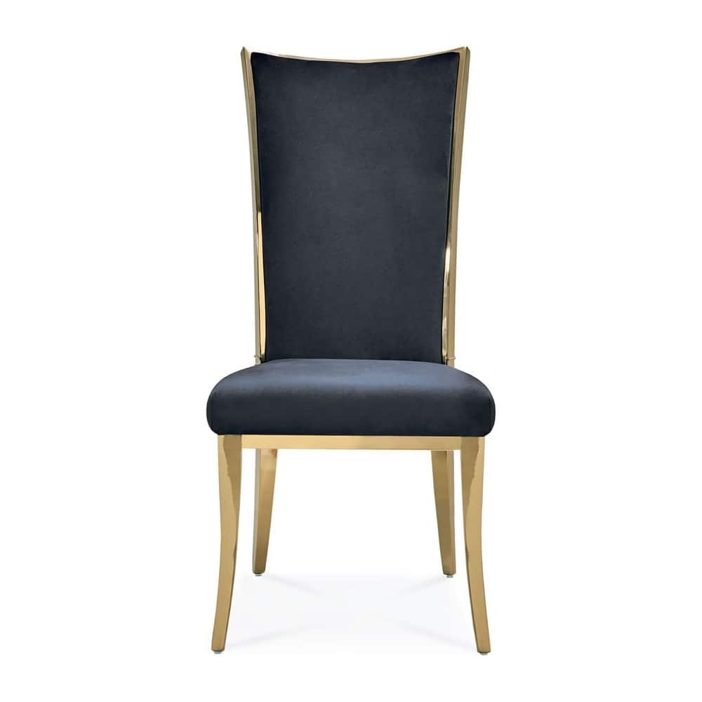 Massimo Titanium Gold Stainless Steel Dining Chair, Set of 2