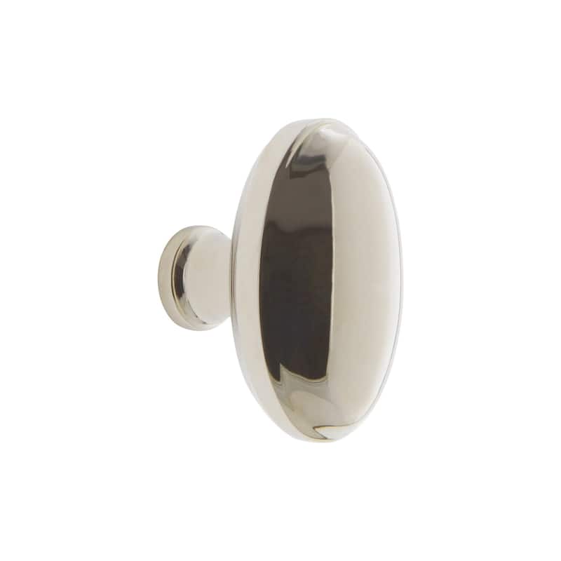 Grandeur EDEN-BRASS-KNOB Eden Prairie 1-3/4” Solid Metal Vintage Oval - Polished Nickel