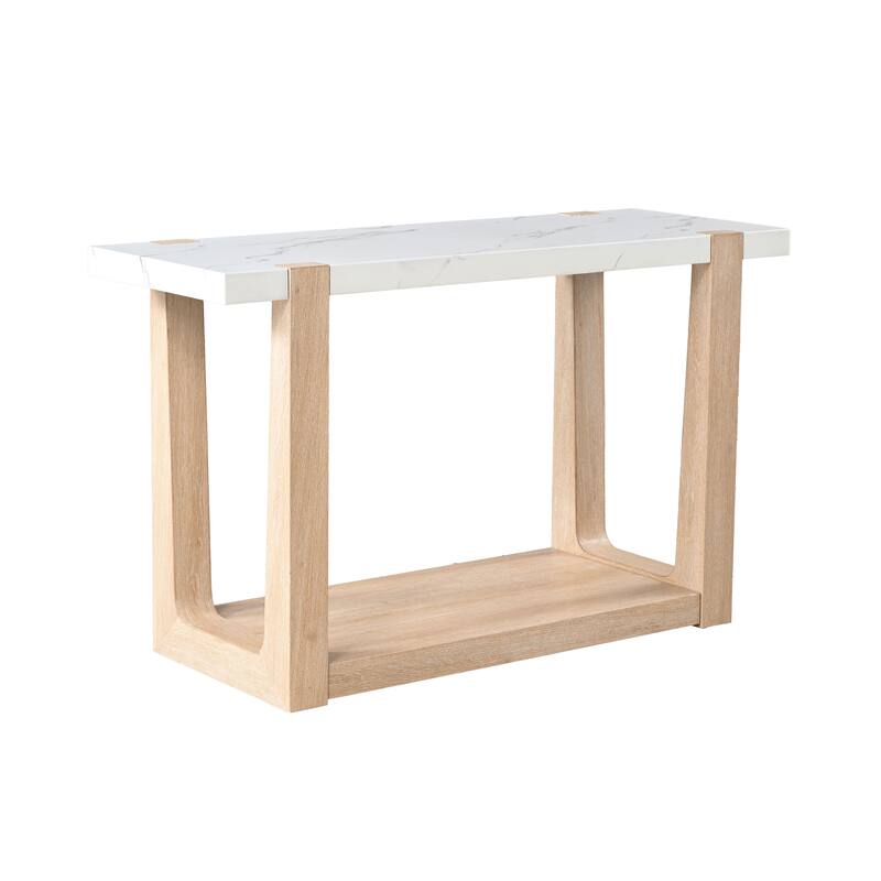 Furniture of America Wynel Modern 50-inch 1-Shelf Faux Marble Top Sofa Table