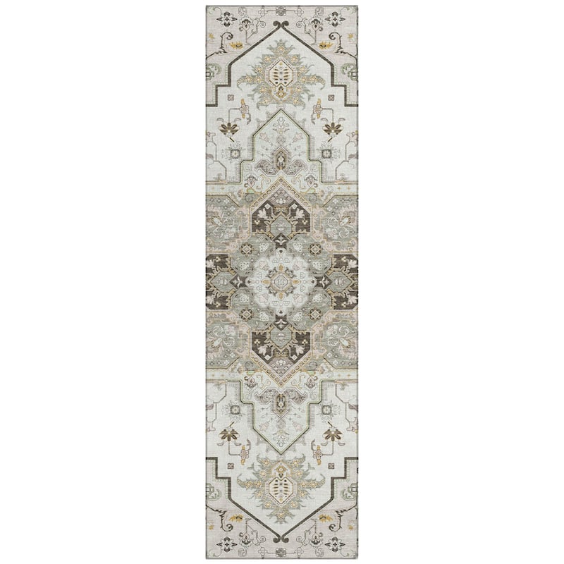 Machine Washable Indoor/ Outdoor Persian Traditional Chantille Rug