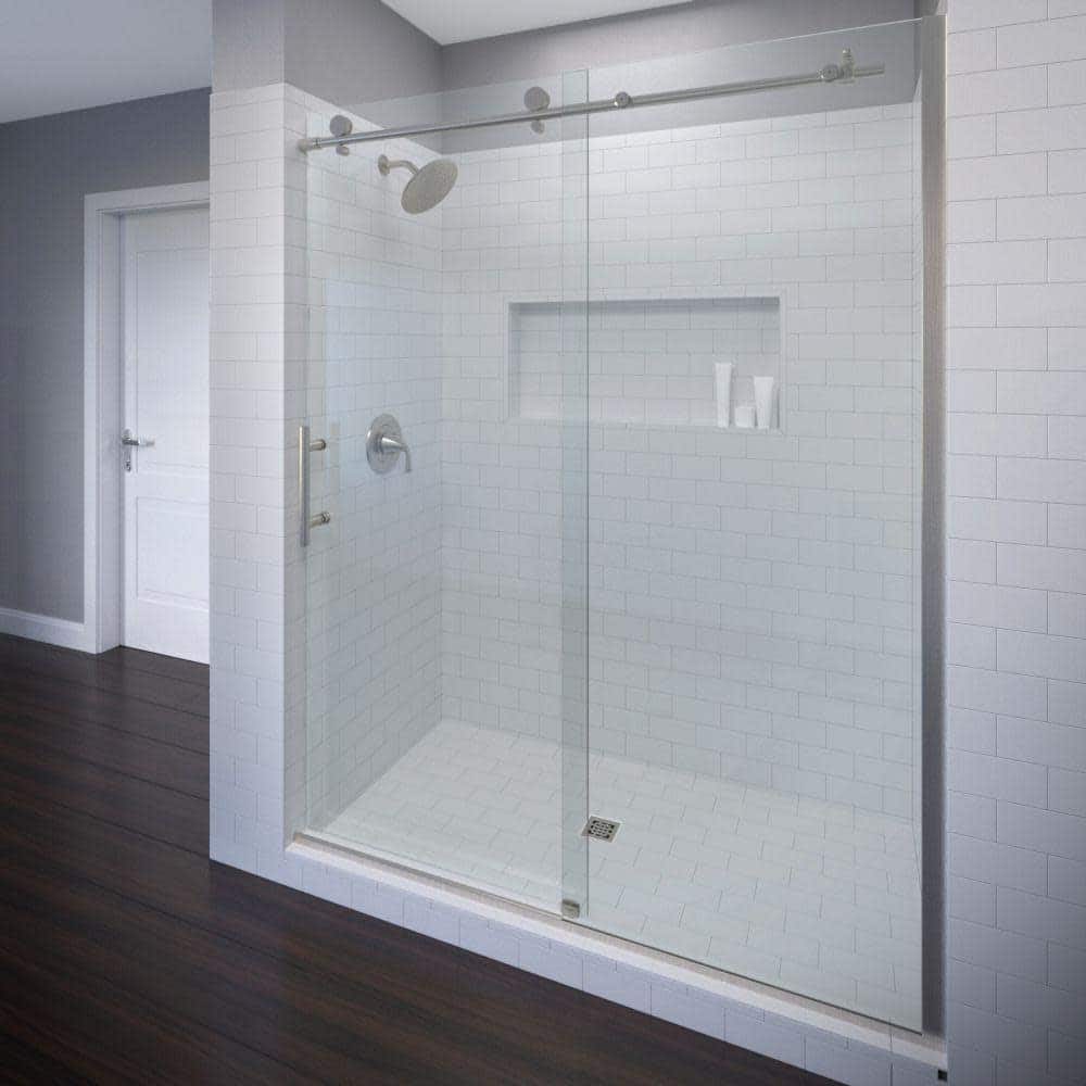 Basco Vinesse 76" High x 47" Wide Single Sliding Frameless Shower Door