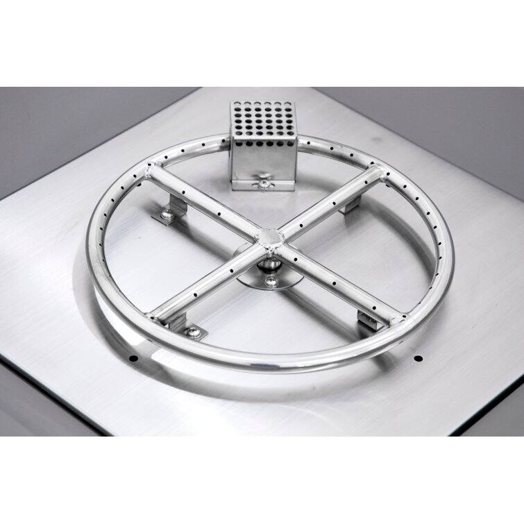 Brooklyn 40" Square Concrete Fire Pit Table by AMS Fireplace