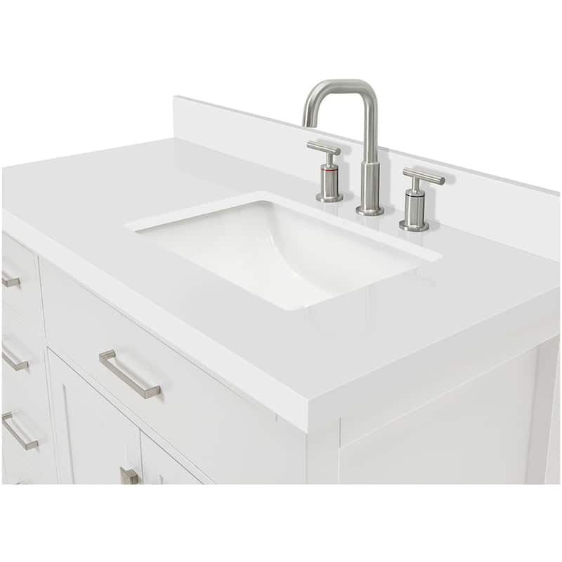 Ariel H043SRWQRVO Bristol 42" Thick Quartz Vanity Top